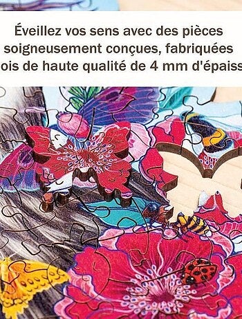 Puzzle en bois - Forme - 150 pcs - Hibou floral - Ravensburger