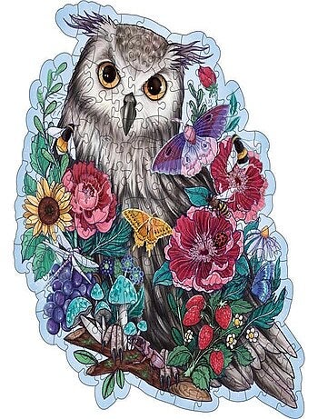 Puzzle en bois - Forme - 150 pcs - Hibou floral - Ravensburger