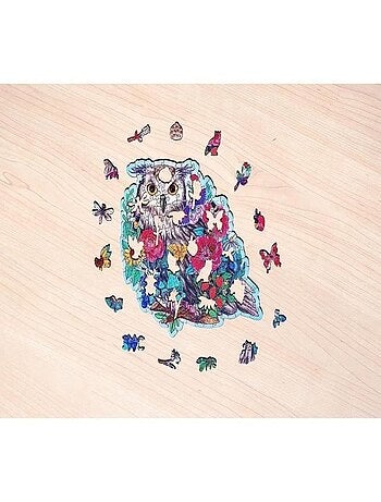 Puzzle en bois - Forme - 150 pcs - Hibou floral - Ravensburger