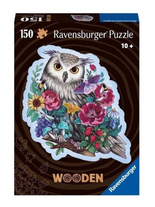 Puzzle en bois - Forme - 150 pcs - Hibou floral - Ravensburger