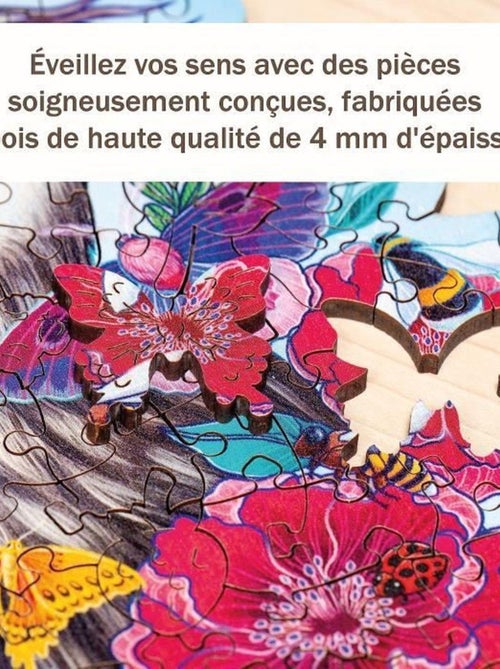 Puzzle en bois - Forme - 150 pcs - Hibou floral - Ravensburger - Kiabi