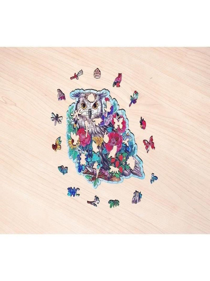 Puzzle en bois - Forme - 150 pcs - Hibou floral - Ravensburger N/A - Kiabi