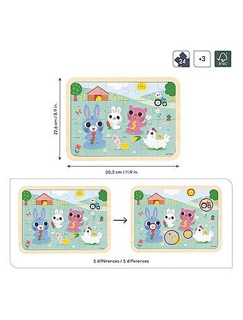 Puzzle en bois A la ferme 24 pièces