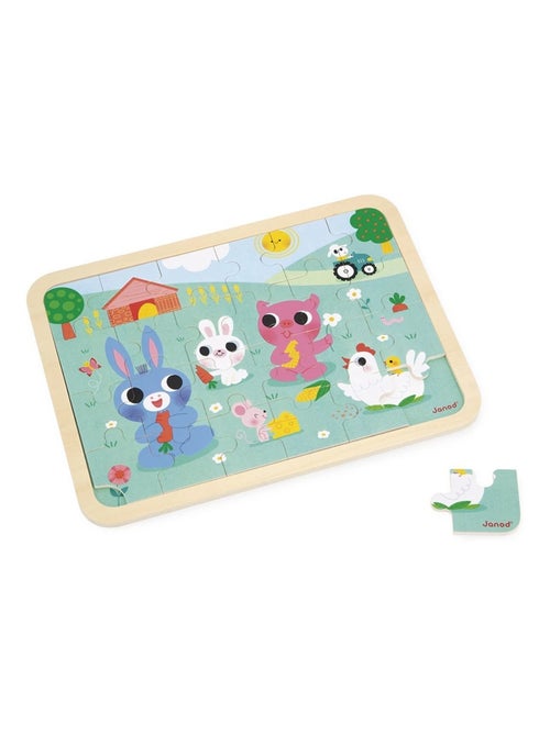 Puzzle en bois A la ferme 24 pièces - Kiabi