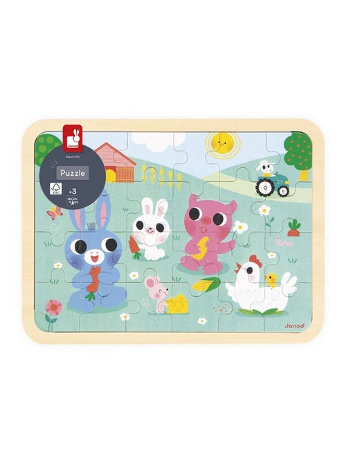 Puzzle en bois A la ferme 24 pièces - Kiabi