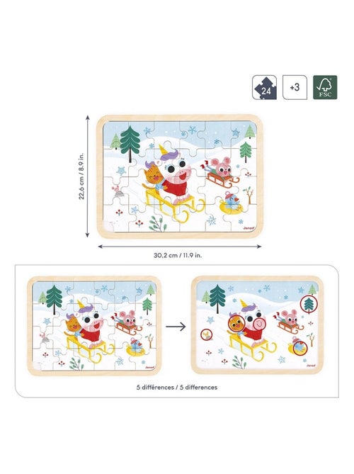 Puzzle en bois A la montagne 24 pièces - Kiabi