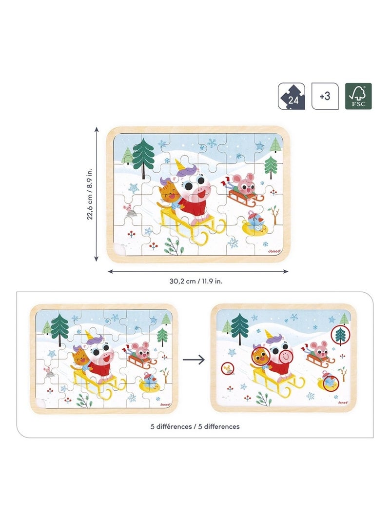 Puzzle en bois A la montagne 24 pièces N/A - Kiabi
