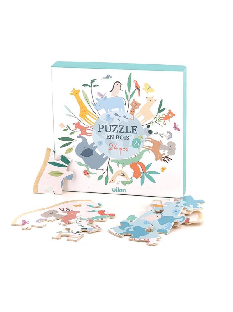 Puzzle en bois Autour du monde 24 pcs N/A - Kiabi