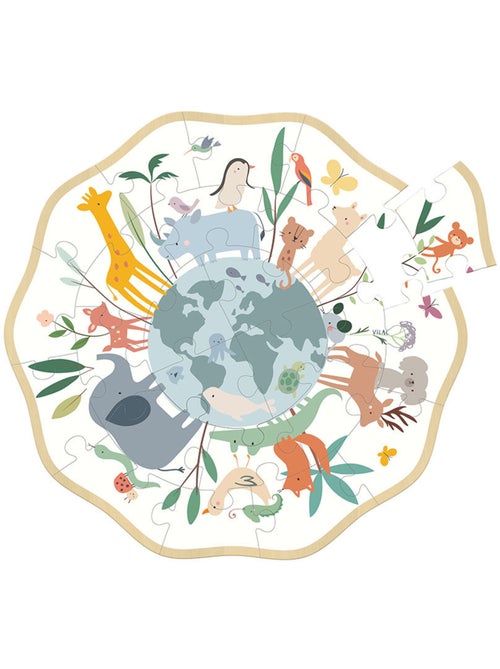 Puzzle en bois Autour du monde 24 pcs - Kiabi