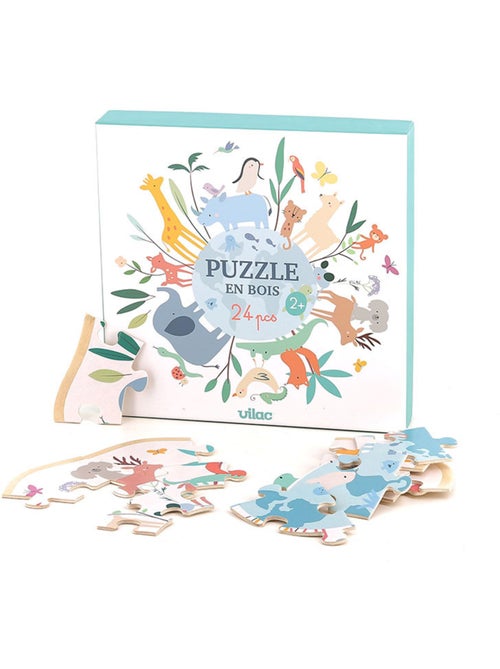 Puzzle en bois Autour du monde 24 pcs - Kiabi