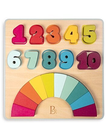Puzzle En Bois Chiffres Arc-En-Ciel