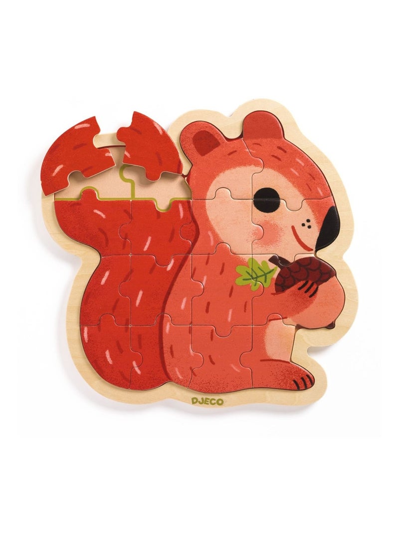 Puzzle en bois Écureuil Multicolore - Kiabi
