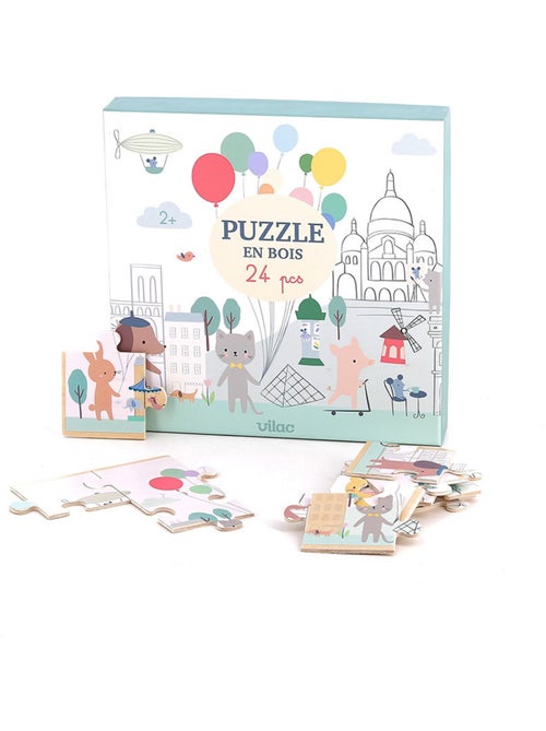 Puzzle en bois Escapade à Paris 24 pcs - Kiabi