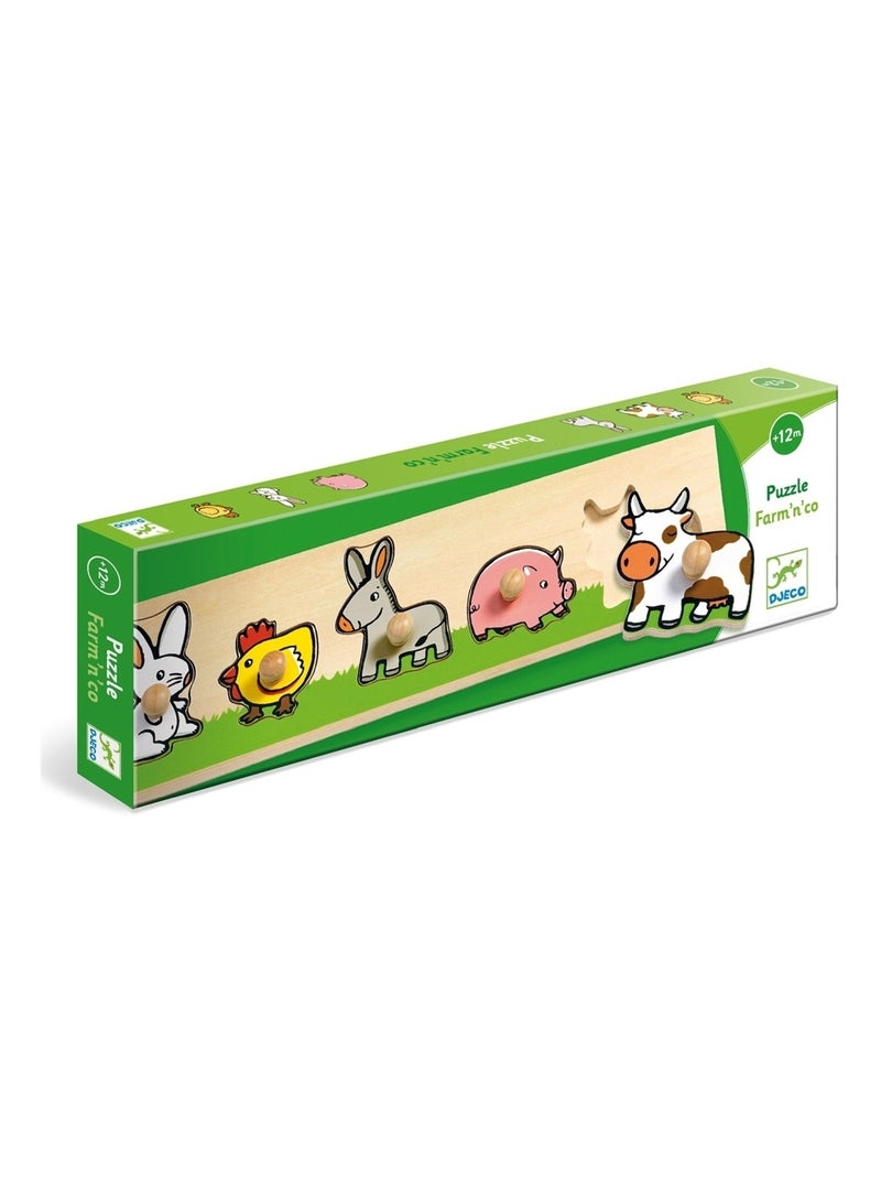 Puzzle en bois Farm'n'co Multicolore - Kiabi