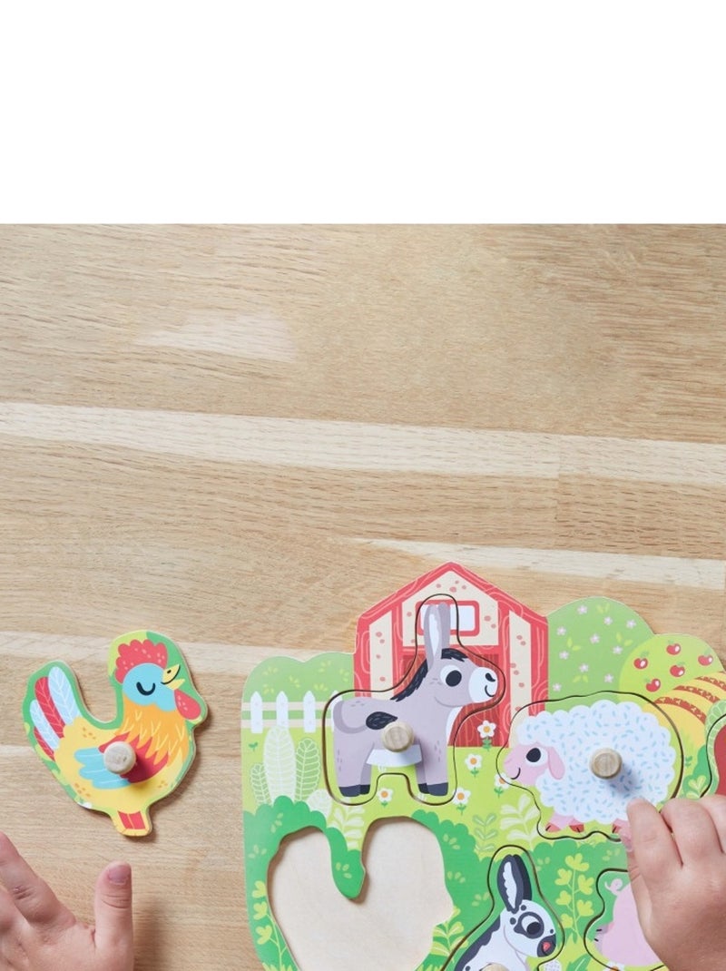 Puzzle en bois Happy Farm N/A - Kiabi