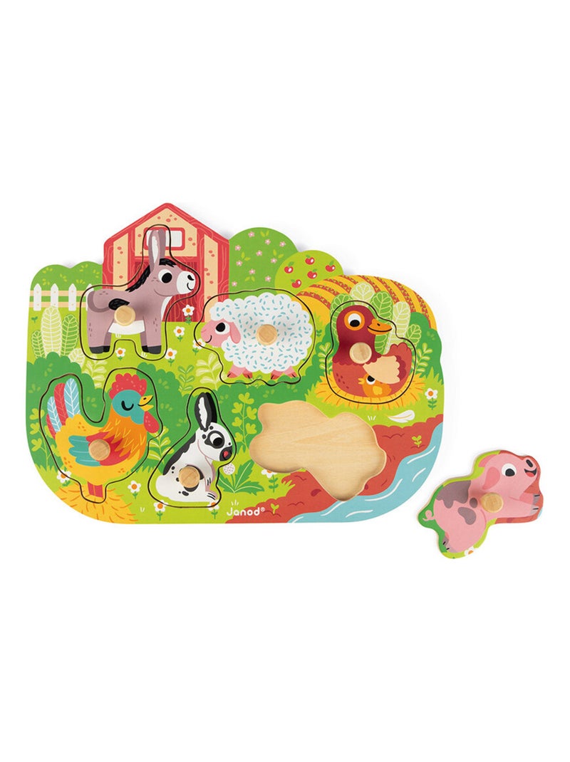 Puzzle en bois Happy Farm N/A - Kiabi