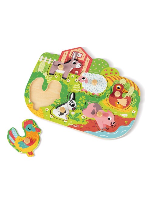 Puzzle en bois Happy Farm - Kiabi