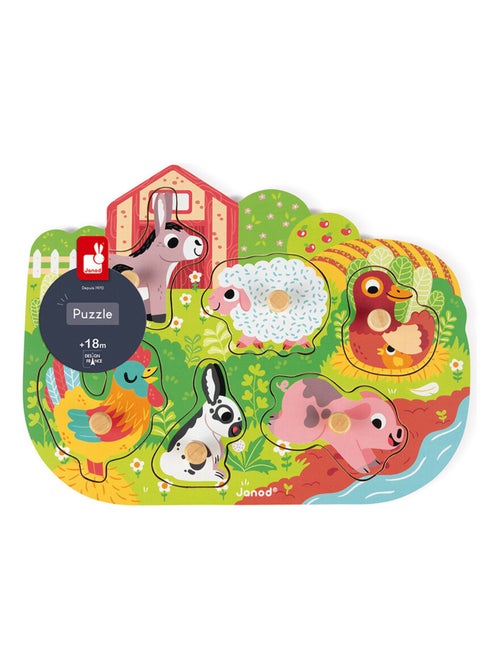 Puzzle en bois Happy Farm - Kiabi