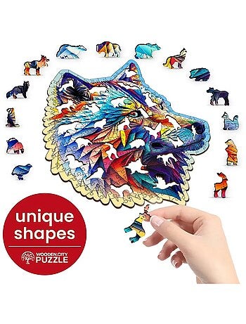 Puzzle en bois Loup élégant 250 pcs