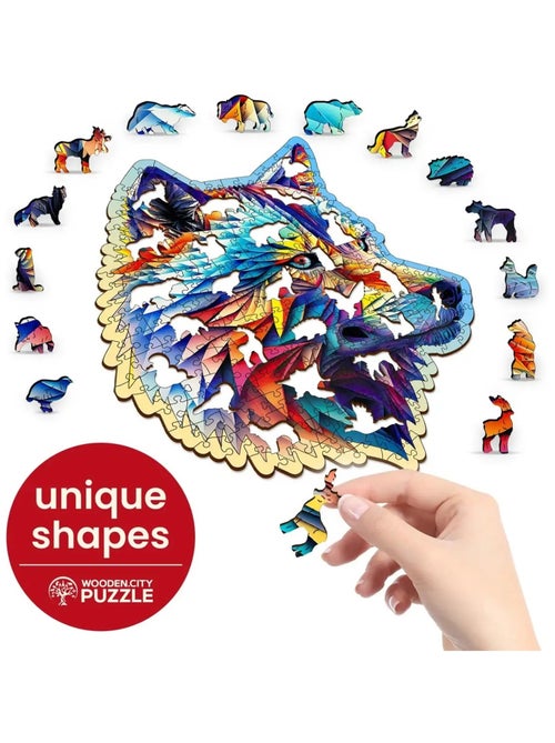 Puzzle en bois Loup élégant 250 pcs - Kiabi Puzzle en bois Loup élégant 250 pcs - Kiabi