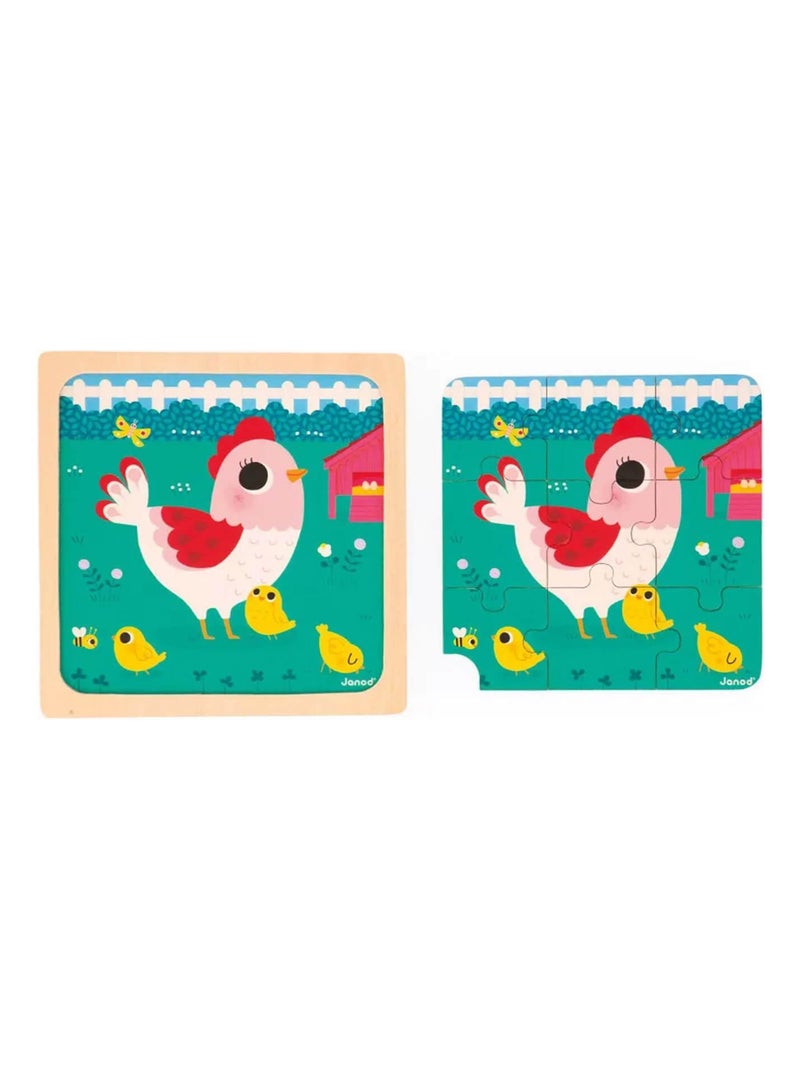 Puzzle en bois : Poulette Henriette - 9 pièces N/A - Kiabi
