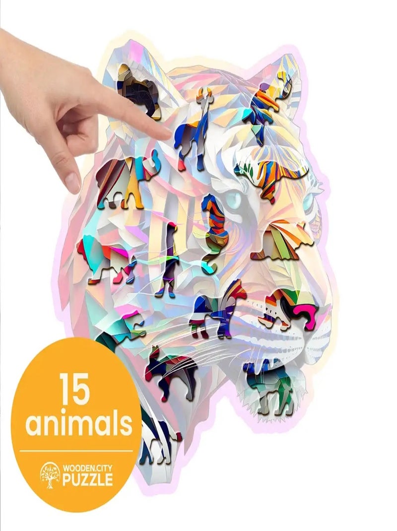 Puzzle en bois Tigre coloré 150 pcs N/A - Kiabi