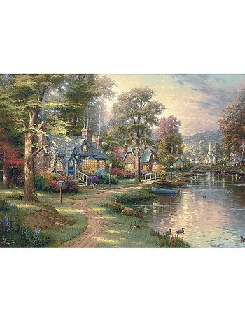 Puzzle en bois village au bord du lac 1000 pcs