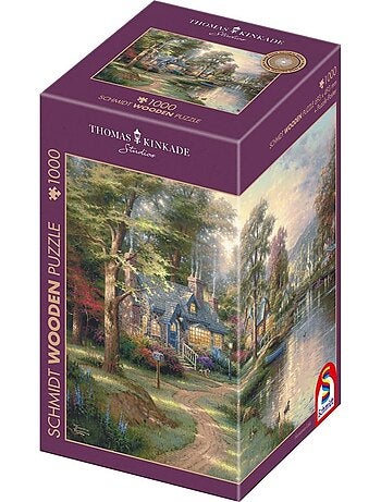 Puzzle en bois village au bord du lac 1000 pcs