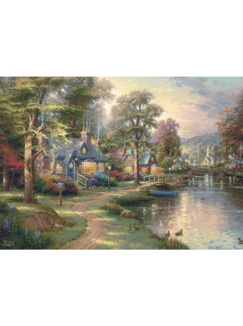 Puzzle en bois village au bord du lac 1000 pcs - Kiabi