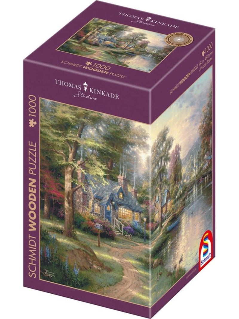 Puzzle en bois village au bord du lac 1000 pcs N/A - Kiabi
