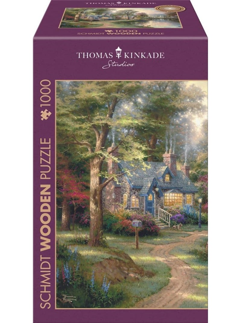 Puzzle en bois village au bord du lac 1000 pcs N/A - Kiabi