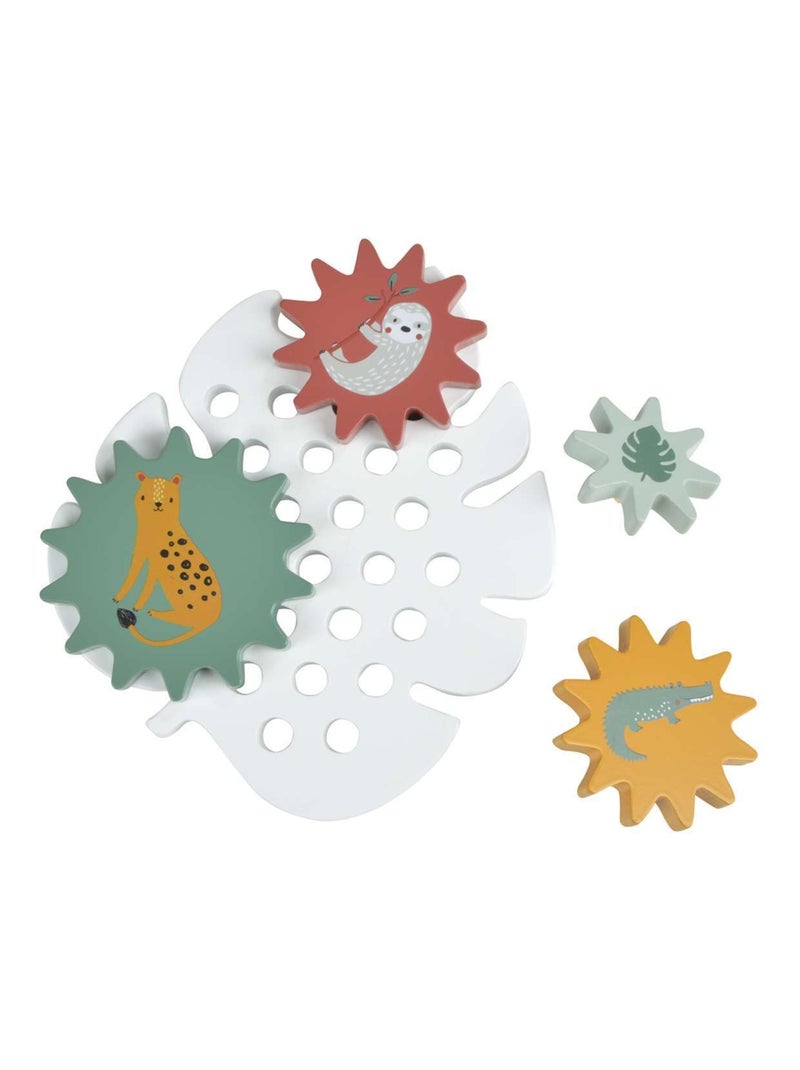 Puzzle engrenage en bois Blanc Jaune - Kiabi