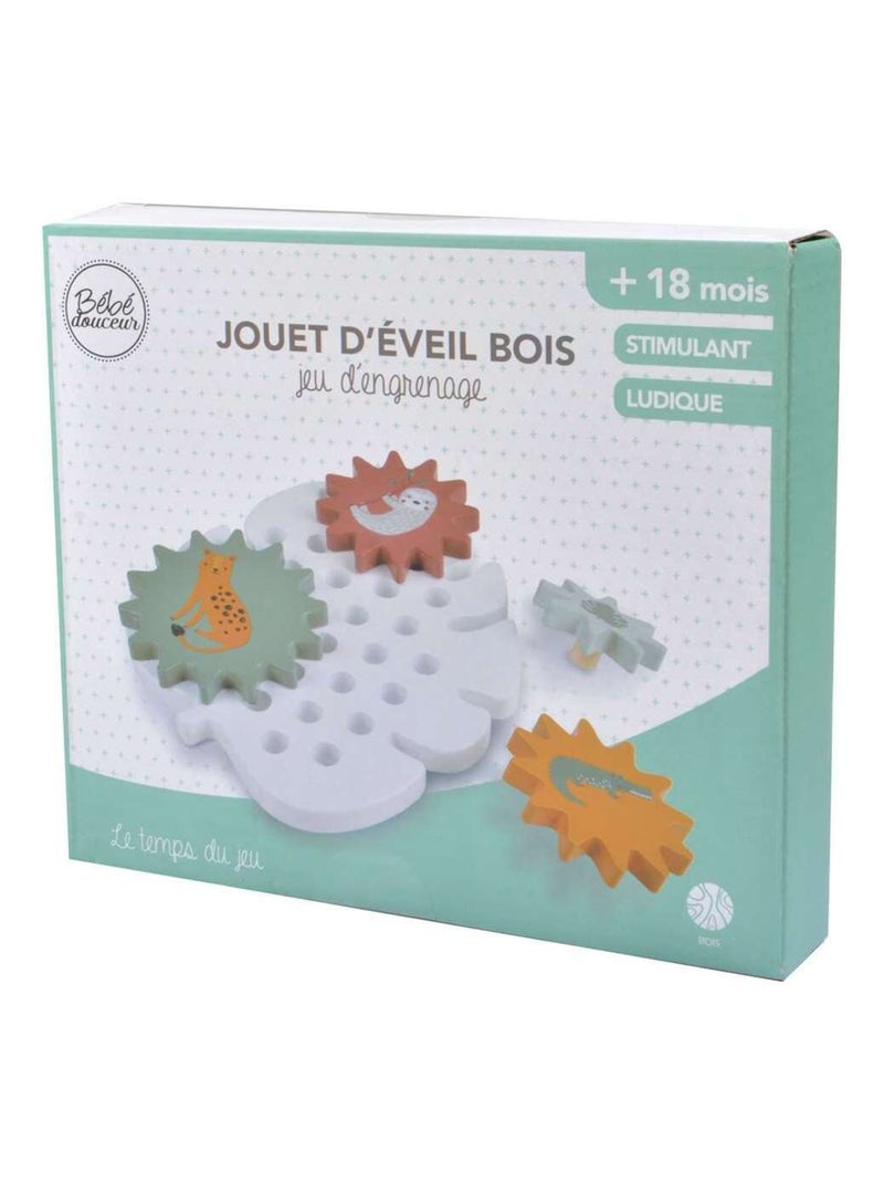 Puzzle engrenage en bois Blanc Jaune - Kiabi