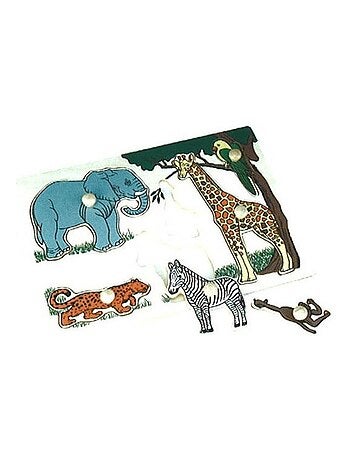 Puzzle éveil en bois + 18 mois 5 pièces ZOO