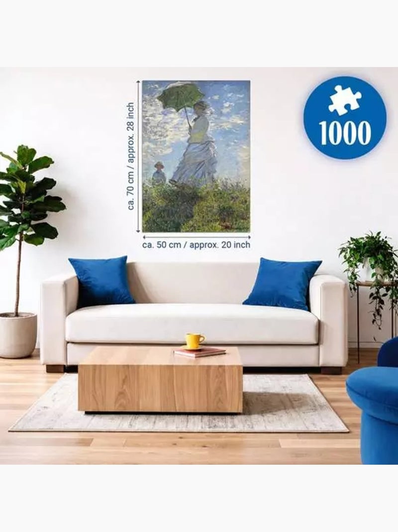 Puzzle femme à l'ombrelle claude monet 1000 pcs N/A - Kiabi