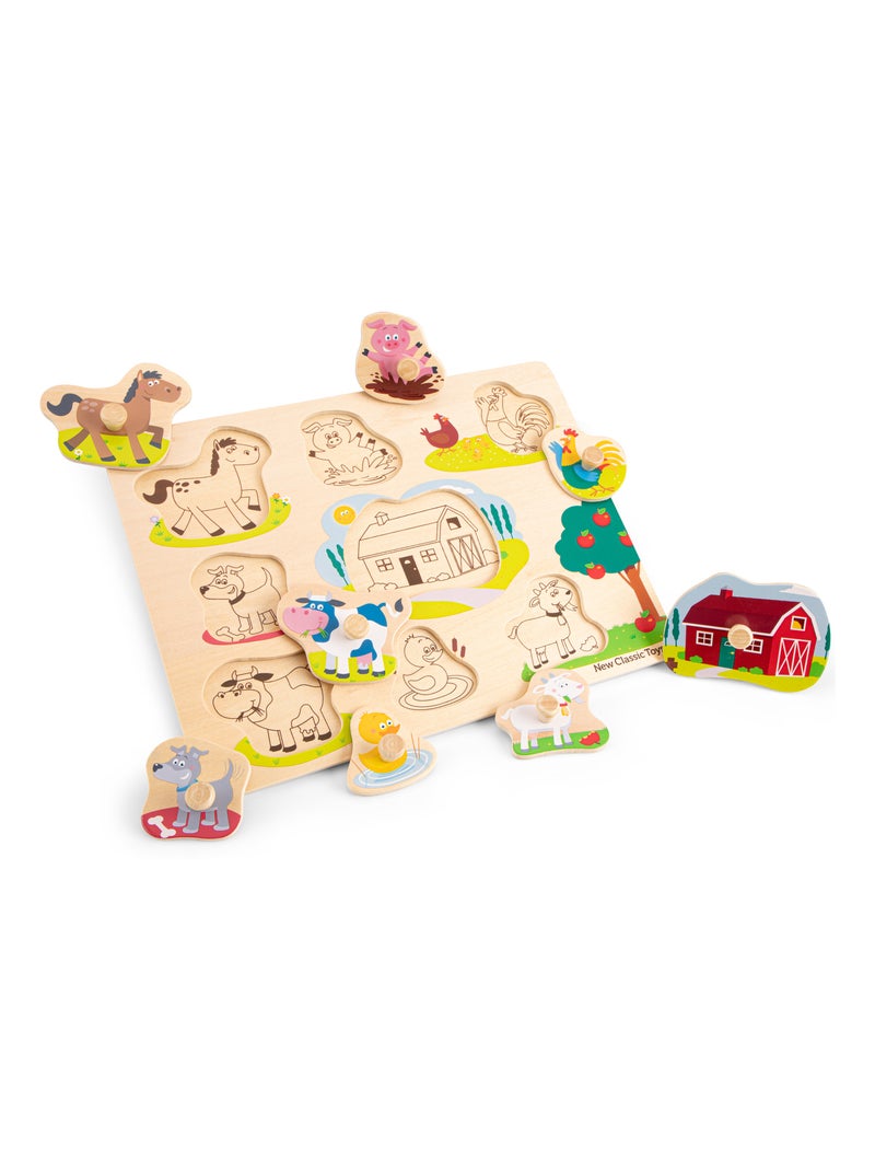 Puzzle Ferme 8 pcs Beige - Kiabi