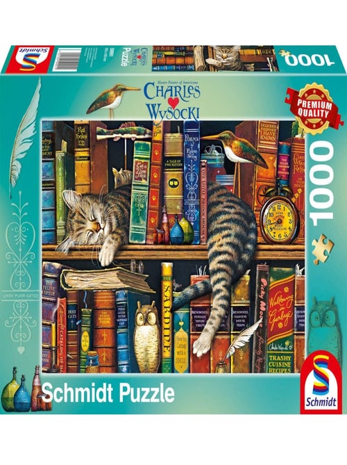 Puzzle Frédéric le chat lettré 1000 pcs - Kiabi