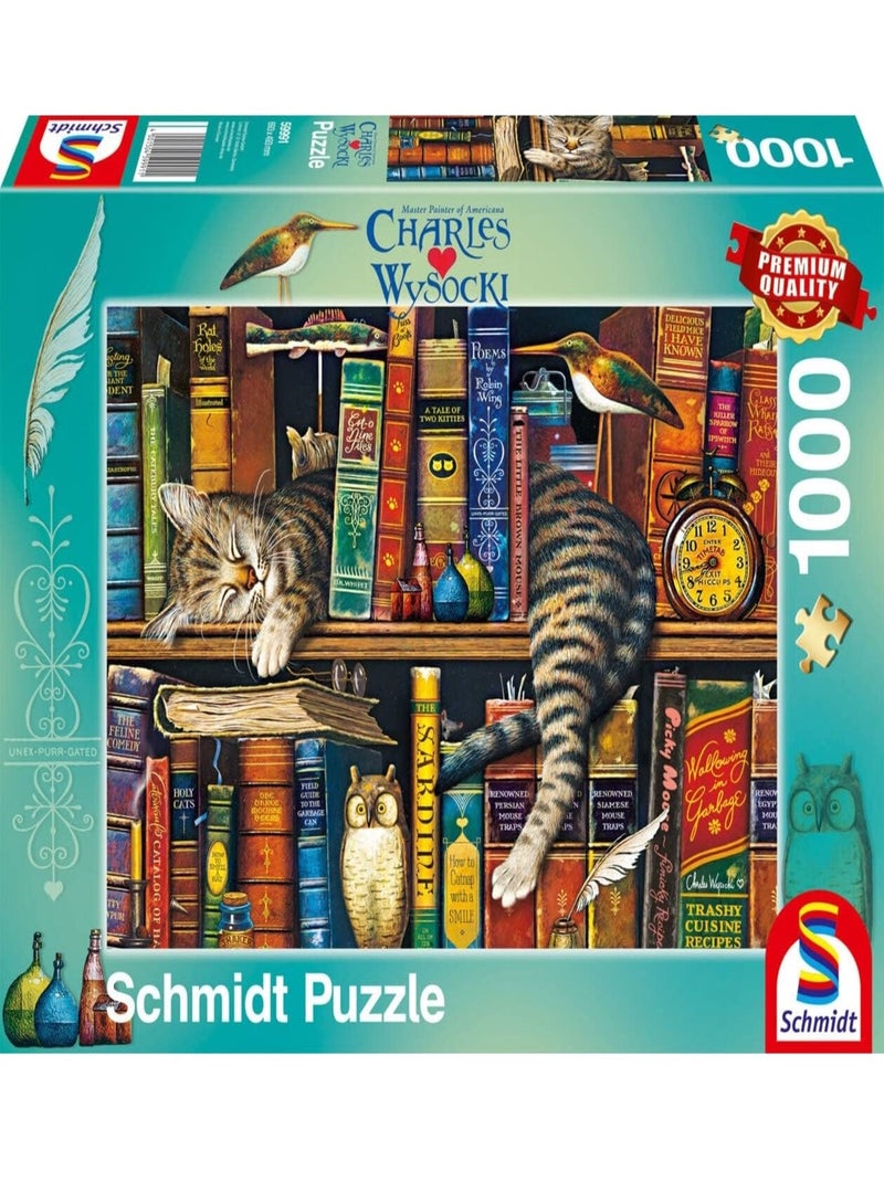 Puzzle Frédéric le chat lettré 1000 pcs N/A - Kiabi