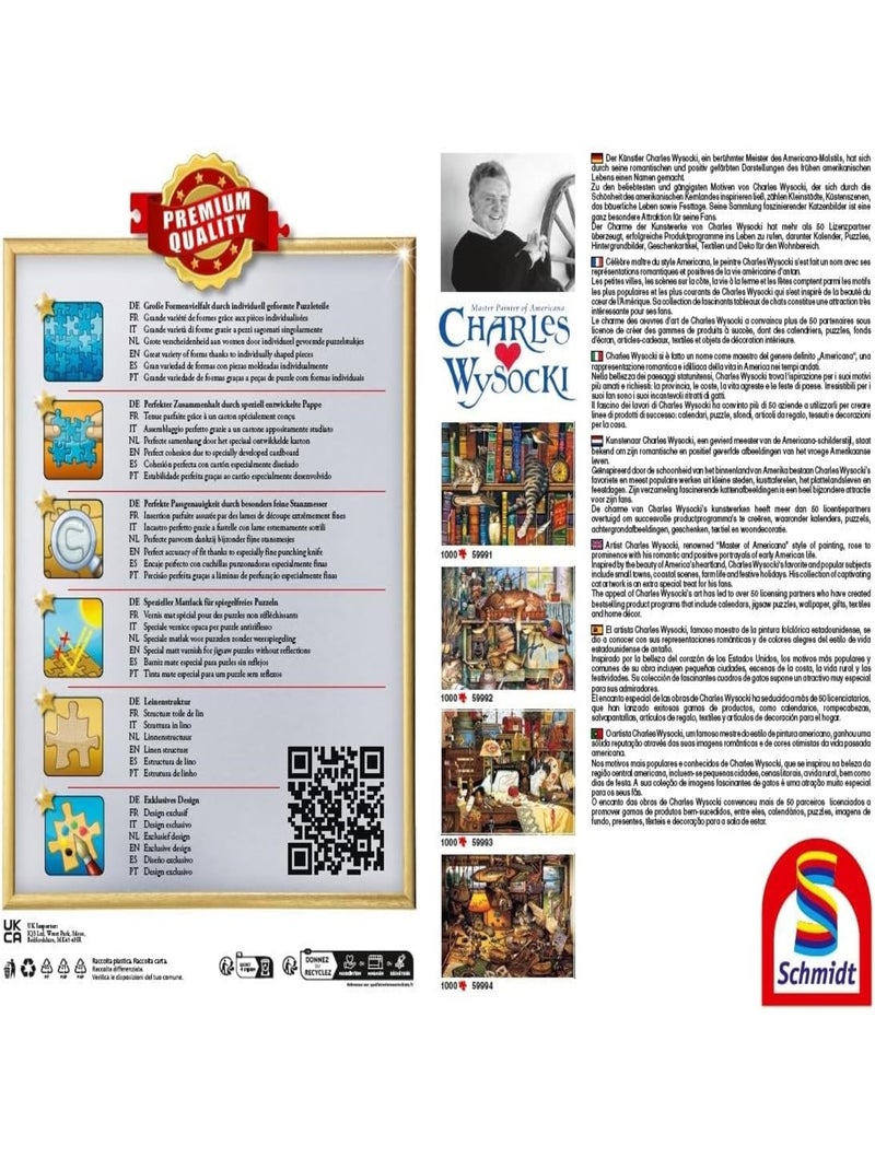 Puzzle Frédéric le chat lettré 1000 pcs N/A - Kiabi