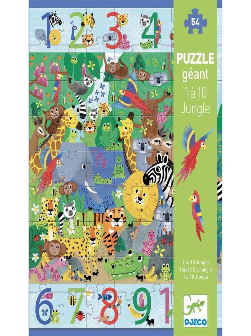 Puzzle géant 1 à 10 Jungle 54 pièces N/A - Kiabi