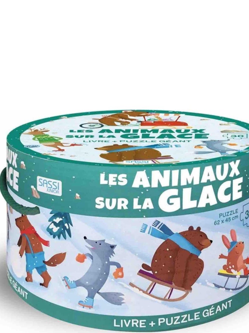 Puzzle géant & Livre, Les animaux sur la glace N/A - Kiabi