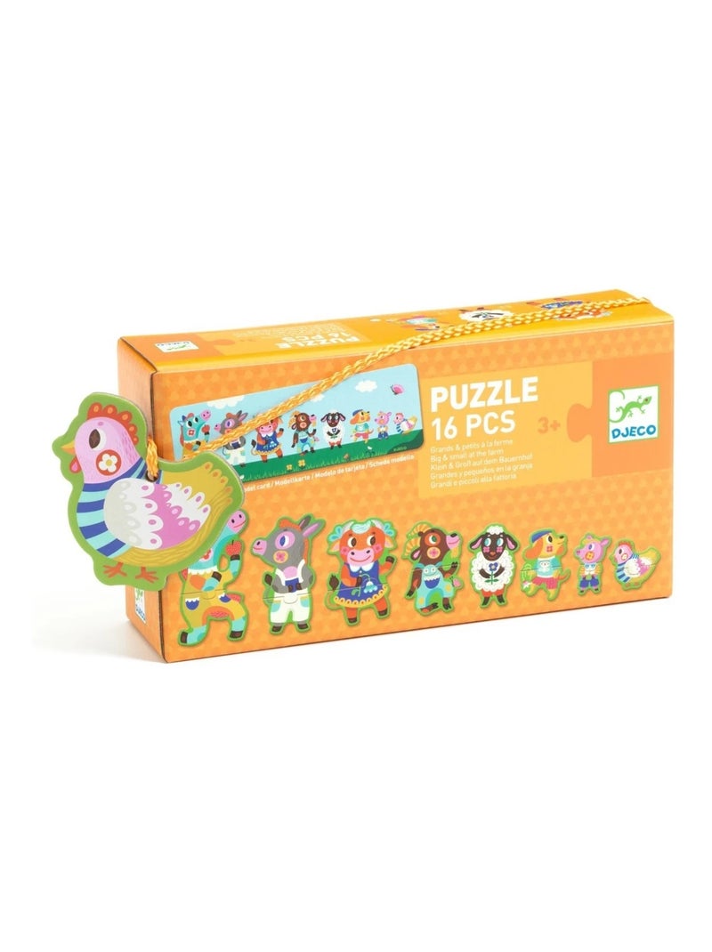 Puzzle Grands et petits à la ferme Multicolore - Kiabi