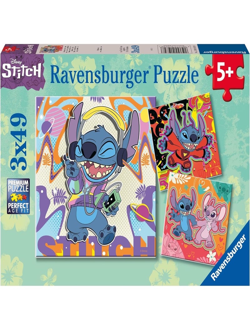 Puzzle Jouer toute la journée Stitch 3x49 pcs N/A - Kiabi