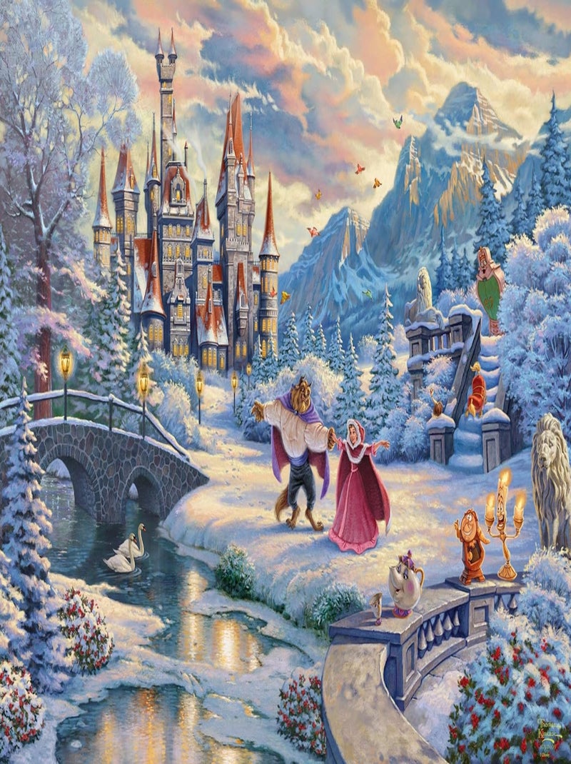 Puzzle La Belle et la Bête en hiver 1000 pcs N/A - Kiabi