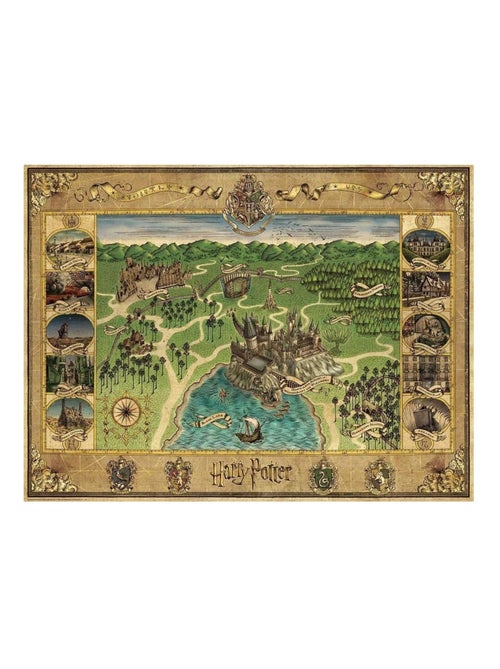 Puzzle La carte de Poudlard 1500 pièces - Kiabi