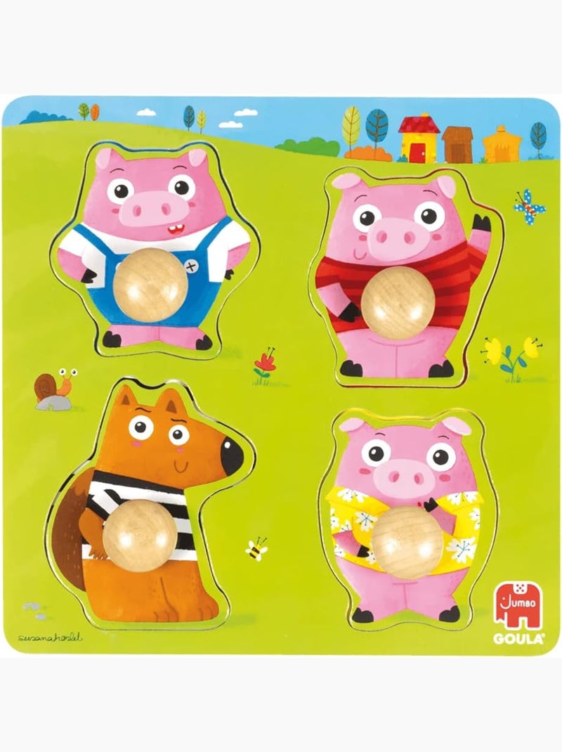 Puzzle les 3 petits cochons Vert - Kiabi