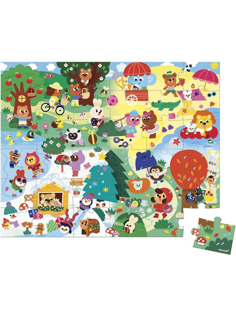 Puzzle les 4 saisons 36 pcs N/A - Kiabi