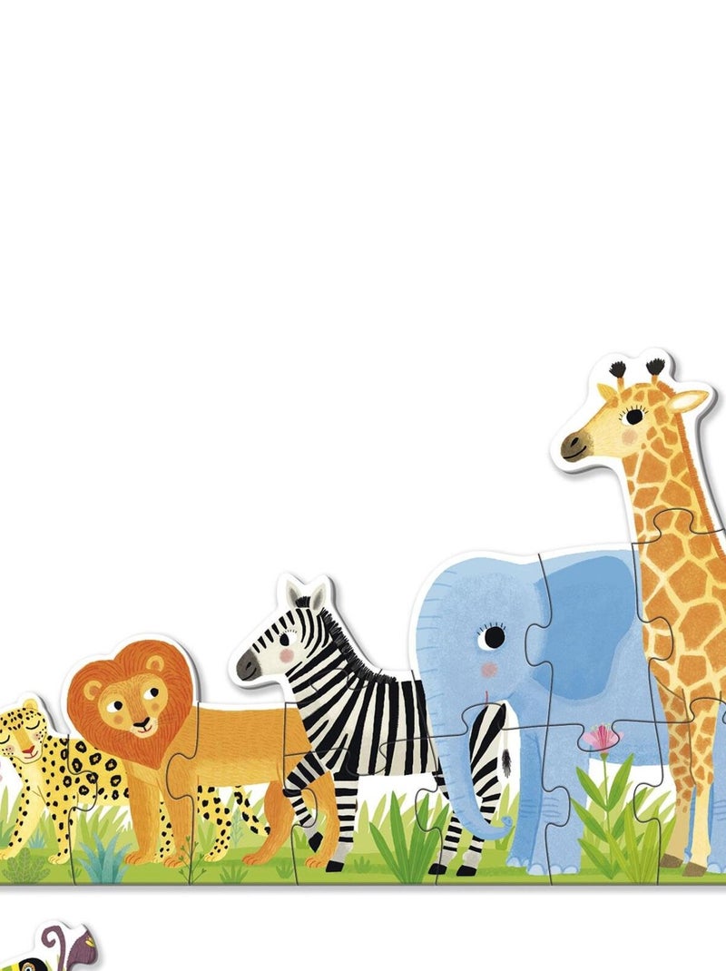 Puzzle Les animaux de la jungle XXL (16 pièces) N/A - Kiabi
