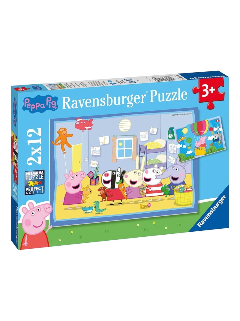 Puzzle Les aventures de Peppa Pig 2x12 pcs N/A - Kiabi