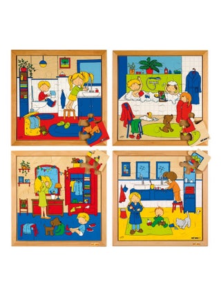 Puzzle l'hygiène: lot de 4 puzzles jeu Montessori